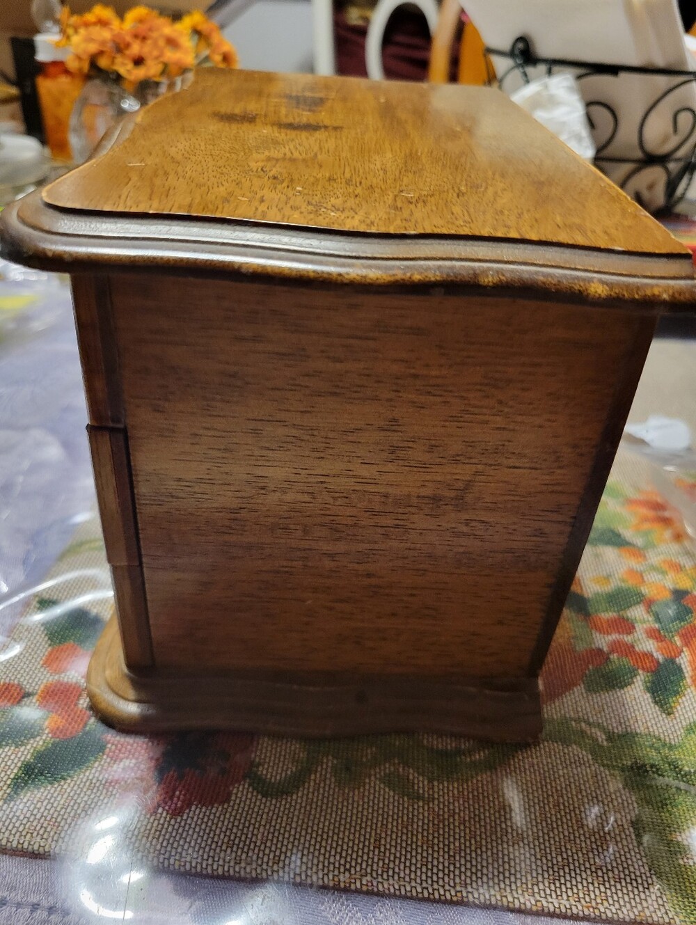 Vintage Wooden Two-Drawer Jewelry Box - Warm Brown - Picture 6 of 10